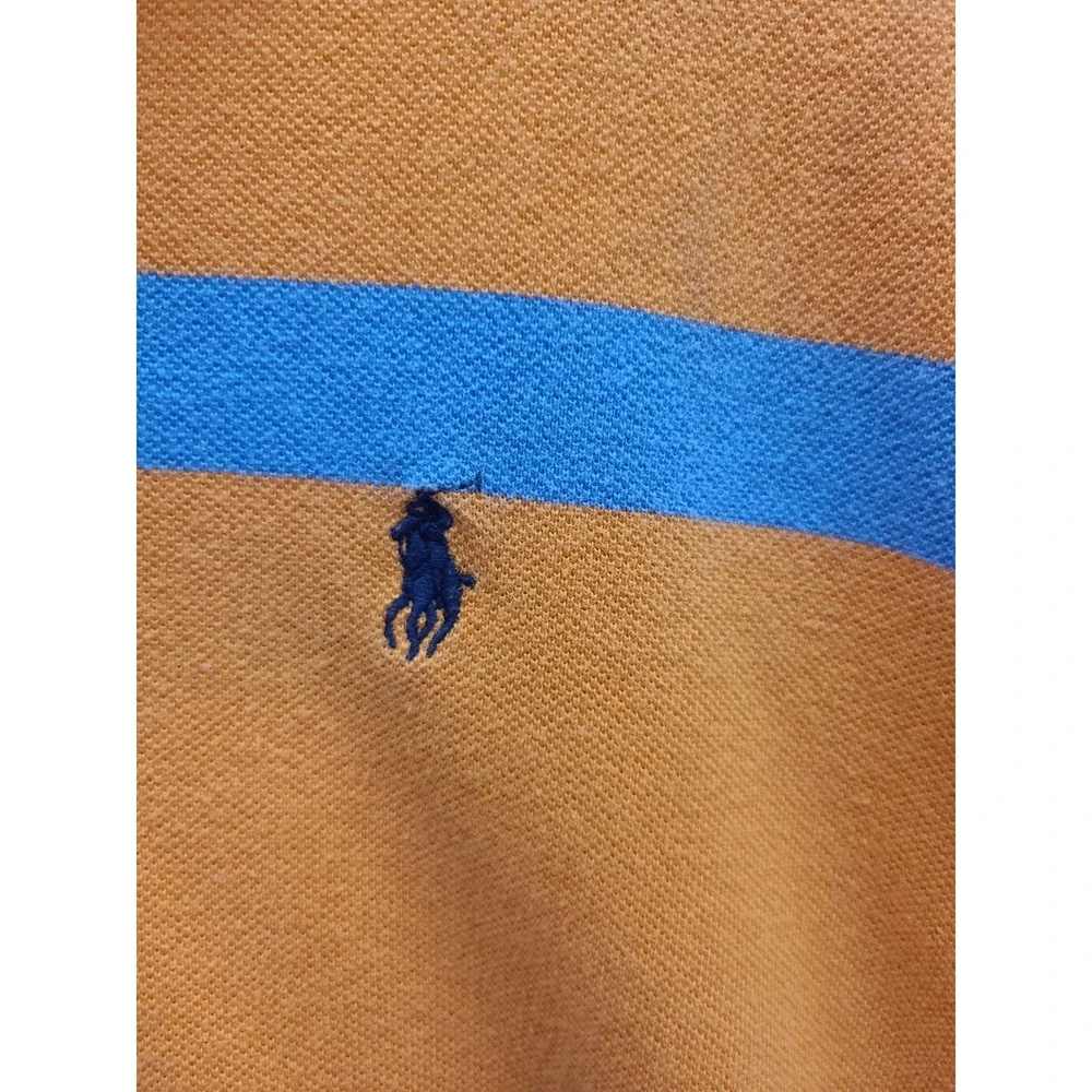 Polo By Ralph Lauren Boys XL 18 20 Polo Style Shirt‎ Orange Blue Stripe